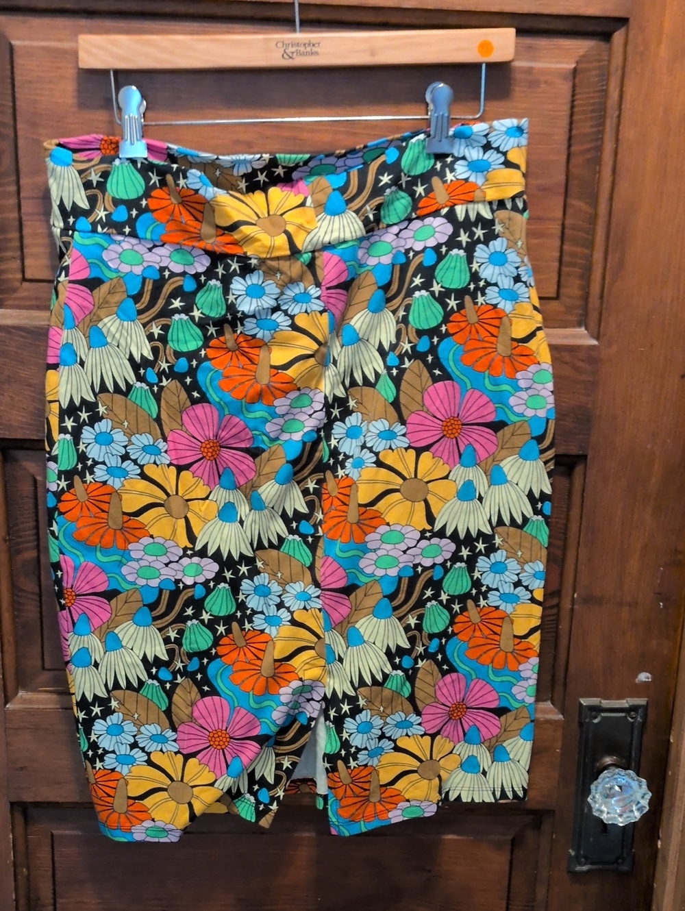 Nooworks Cosmic Floral Wiggle Skirt Sz XL - Picture 4 of 5